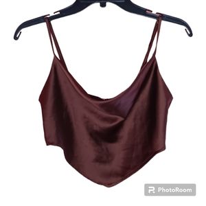 Forever 21 Brown Silky Handkerchief Top